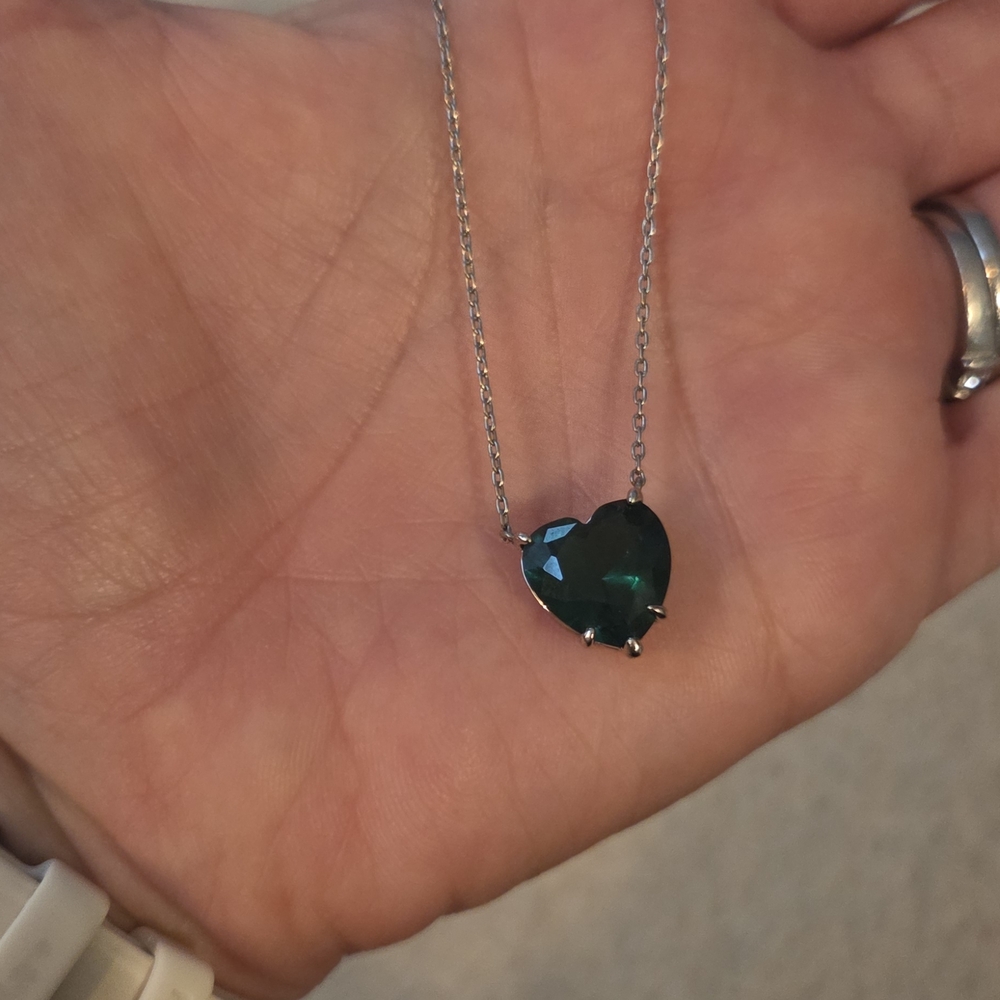 Melinda Maria Teal Heart Necklace